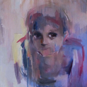 Pintura titulada "Regard interpellant" por Sylvia Baldeva, Obra de arte original, Oleo Montado en Bastidor de camilla de mad…