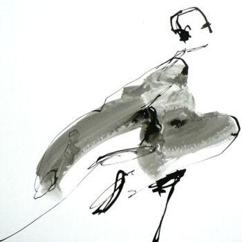 Desenho intitulada "En mouvement" por Sylvia Baldeva, Obras de arte originais, Tinta