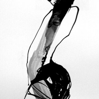 Dessin intitulée "Aguicheuse" par Sylvia Baldeva, Œuvre d'art originale, Encre