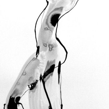 Drawing titled "Nue 2" by Sylvia Baldeva, Original Artwork, Ink