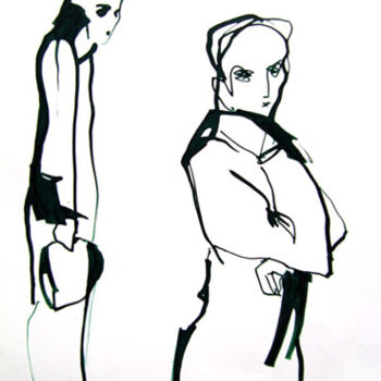 Disegno intitolato "Ignorer" da Sylvia Baldeva, Opera d'arte originale, Inchiostro