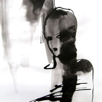 「Projection」というタイトルの描画 Sylvia Baldevaによって, オリジナルのアートワーク, インク