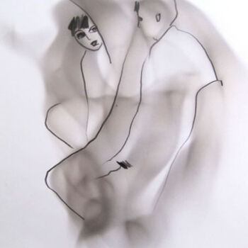Desenho intitulada "Confidences" por Sylvia Baldeva, Obras de arte originais, Lápis
