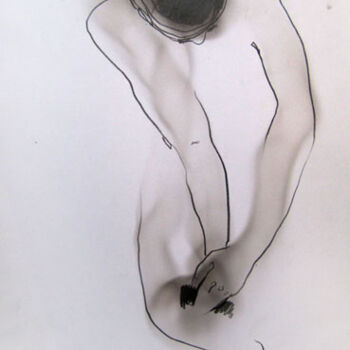 Drawing titled "Nu" by Sylvia Baldeva, Original Artwork, Pencil