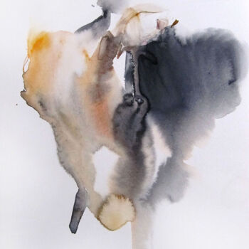 Schilderij getiteld "Dans le brouillard" door Sylvia Baldeva, Origineel Kunstwerk, Aquarel