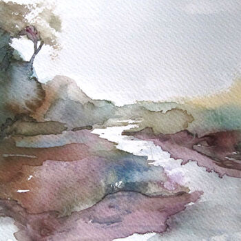 Painting titled "Rivière" by Sylvia Baldeva, Original Artwork, Watercolor