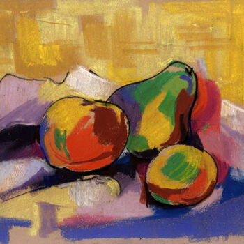 Drawing titled "Fruits" by Sylvia Baldeva, Original Artwork, Pastel