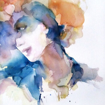 Malerei mit dem Titel "Haute couture" von Sylvia Baldeva, Original-Kunstwerk, Aquarell