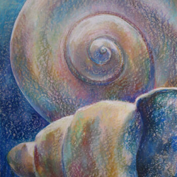 Peinture intitulée "Coquillages" par Sylvia Baldeva, Œuvre d'art originale, Pastel