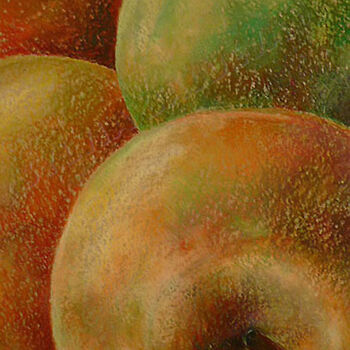 Painting titled "Pommes" by Sylvia Baldeva, Original Artwork, Pastel