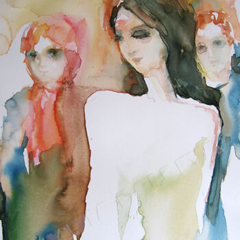 Painting titled "Jugements" by Sylvia Baldeva, Original Artwork, Watercolor