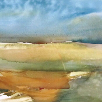 Peinture intitulée "Entre terre et ciel" par Sylvia Baldeva, Œuvre d'art originale, Aquarelle