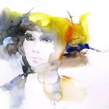 Painting titled "A paraitre" by Sylvia Baldeva, Original Artwork, Watercolor