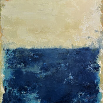 Painting titled "Ocean Blue" by Sylvia Dimitriou, Original Artwork, Acrylic Mounted on Wood Stretcher frame