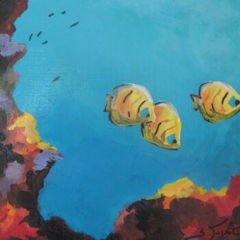 Painting titled "CITRONS" by Sylvia Fuet, Original Artwork, Acrylic