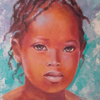 Painting titled "PETITE AFRIQUE" by Sylvia Fuet, Original Artwork, Oil