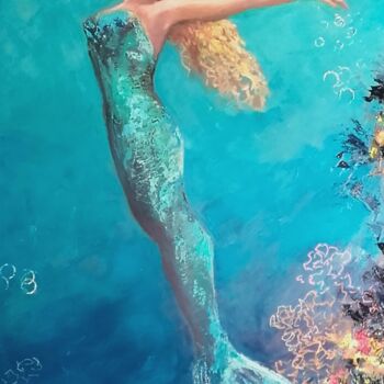 Pittura intitolato "sirene-solo-50x100c…" da Sylvia Fuet, Opera d'arte originale, Olio
