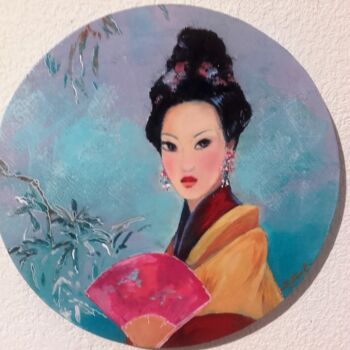 Painting titled "CHINOISERIES I" by Sylvia Fuet, Original Artwork, Oil