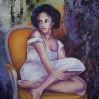 Painting titled "LE FAUTEUIL" by Sylvia Fuet, Original Artwork
