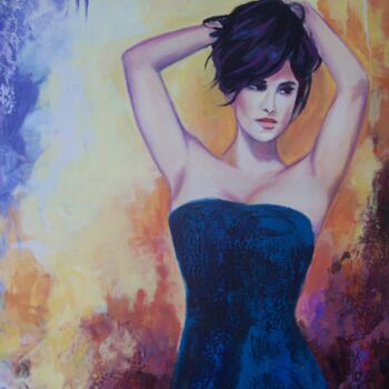 Painting titled "DEBUT DE SOIREE" by Sylvia Fuet, Original Artwork