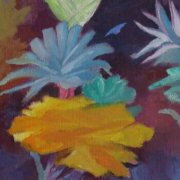 Painting titled "FLOREALES" by Sylvia Fuet, Original Artwork, Oil