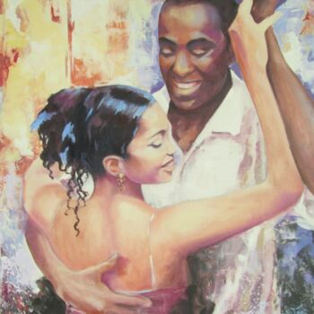 Painting titled "SALSA" by Sylvia Fuet, Original Artwork, Oil