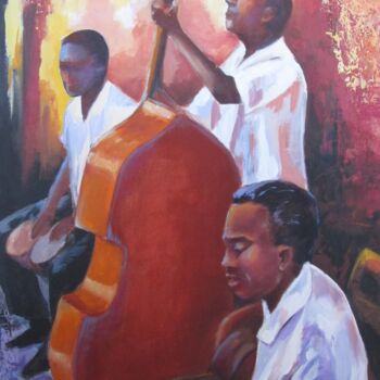 Painting titled "JAZZ" by Sylvia Fuet, Original Artwork, Oil