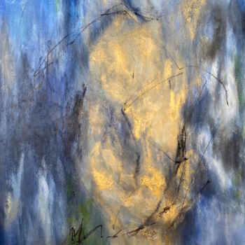 Peinture intitulée "Gold shimmer space" par Sylvia Moritz, Œuvre d'art originale, Acrylique