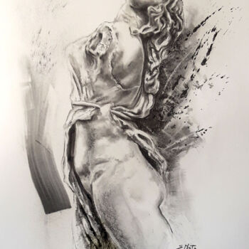 Рисунок под названием "sans titre 2" - Sylvia Mota, Подлинное произведение искусства, Древесный уголь