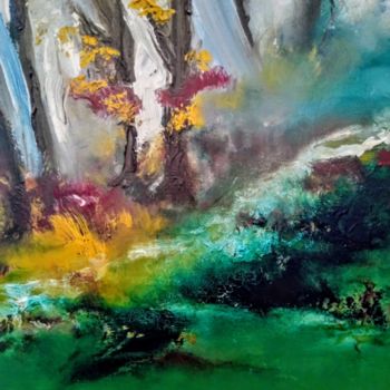 Painting titled "l'automne" by Sylviane Joséphine Tirez, Original Artwork, Oil