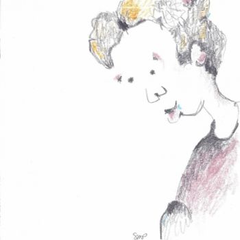 Drawing titled "J'espere" by Sylviane De Prins, Original Artwork, Other