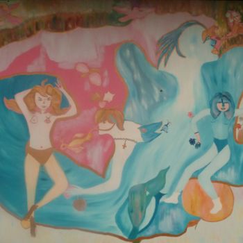 Peinture intitulée "le Jardin de l'Eden" par Sylviane Dréau (Sylviou), Œuvre d'art originale, Huile