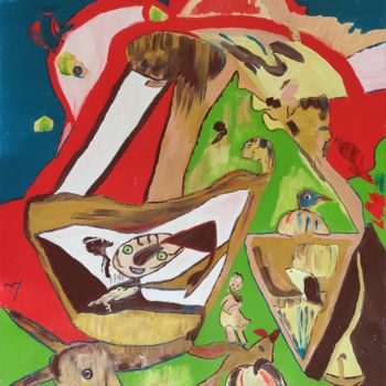 Peinture intitulée "Le cocher et l'enfa…" par Sylviane Dréau (Sylviou), Œuvre d'art originale, Huile