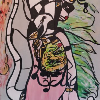 Malerei mit dem Titel "Cendrillon" von Sylviane Dréau (Sylviou), Original-Kunstwerk, Acryl