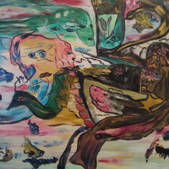 Peinture intitulée "Les fossoyeurs" par Sylviane Dréau (Sylviou), Œuvre d'art originale, Huile