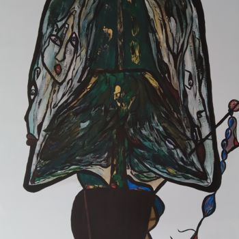 Painting titled "Sapin parisien" by Sylviane Dréau (Sylviou), Original Artwork, Acrylic