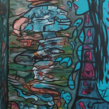 Painting titled "Coloniale" by Sylviane Dréau (Sylviou), Original Artwork, Acrylic