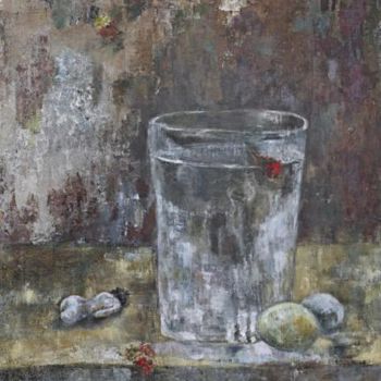 Peinture intitulée "Eau verre d'automne" par Sylviane Le Boulch, Œuvre d'art originale
