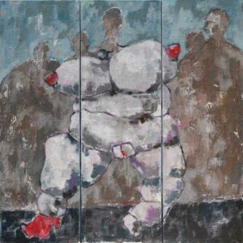 Painting titled "Les SumoQueries" by Sylviane Le Boulch, Original Artwork