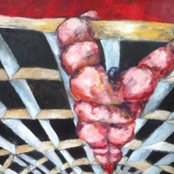 Peinture intitulée "Sumos Q Rouge en pe…" par Sylviane Le Boulch, Œuvre d'art originale