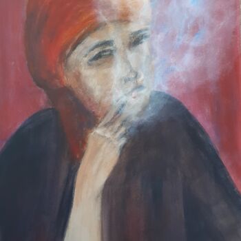 Painting titled "Blue smoke" by Sylvid, Original Artwork, Acrylic