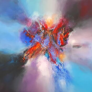 Peinture intitulée "Dans le ciel bleu d…" par Sylvid, Œuvre d'art originale, Acrylique