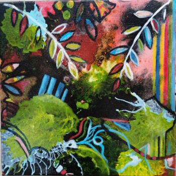 Painting titled "AUTOMNE TROPICAL" by Sylvie Abadie-Bastide, Original Artwork, Acrylic