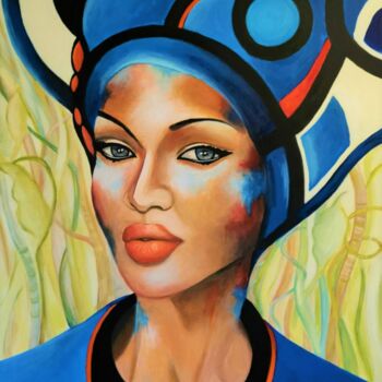 Peinture intitulée "Africaine" par Sylvie Abadie-Bastide, Œuvre d'art originale, Acrylique
