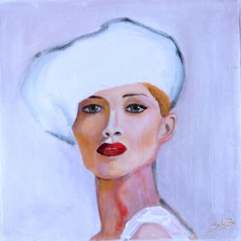 Картина под названием "Portrait de femme" - Sylvie Abadie-Bastide, Подлинное произведение искусства