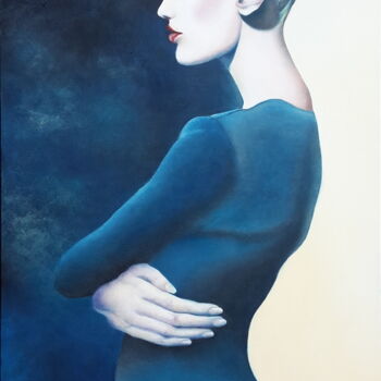 Painting titled "Elégance" by Sylvie Auvray Comin, Original Artwork, Oil