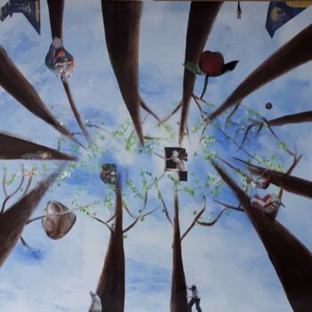 Ζωγραφική με τίτλο "Ascension" από Sylvie Berger, Αυθεντικά έργα τέχνης, Ακρυλικό