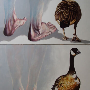 Peinture intitulée "Le pas de l'oie . L…" par Sylvie Bayard (Sylvestre), Œuvre d'art originale, Acrylique Monté sur Châssis…