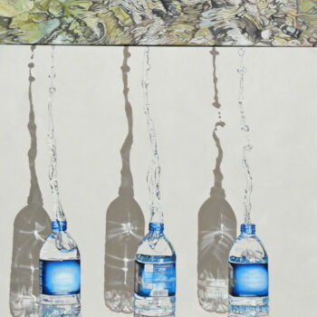 "3 bouteilles. Série…" başlıklı Tablo Sylvie Bayard (Sylvestre) tarafından, Orijinal sanat, Akrilik Ahşap Sedye çerçevesi üz…
