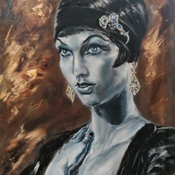 Painting titled "SEDUCTION" by Sylvie Bayle, Original Artwork, Oil Mounted on Wood Stretcher frame